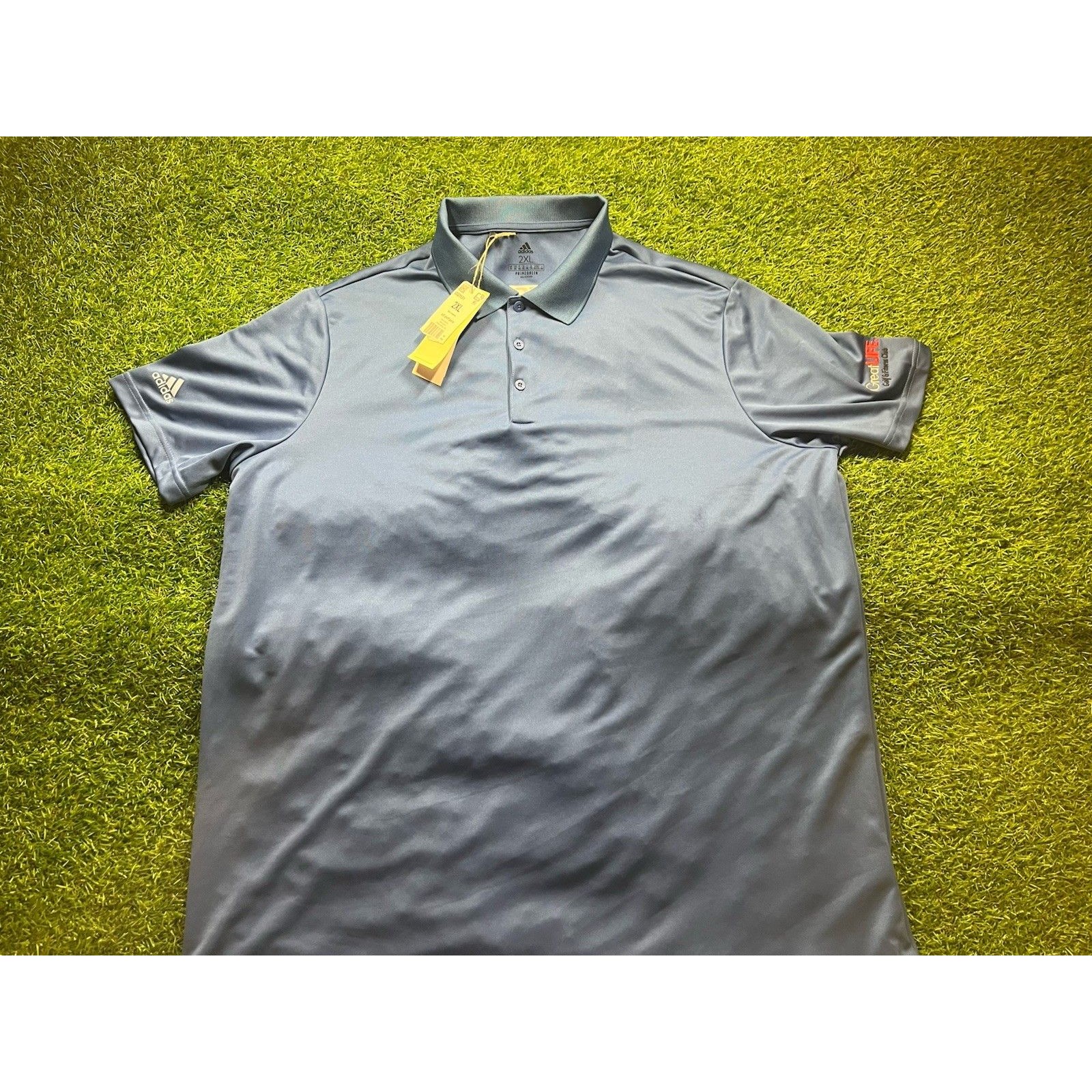 Adidas Polo Shirt Mens 2xl Blue Golf Performance Short Sleeve Nwt Ajga Nice